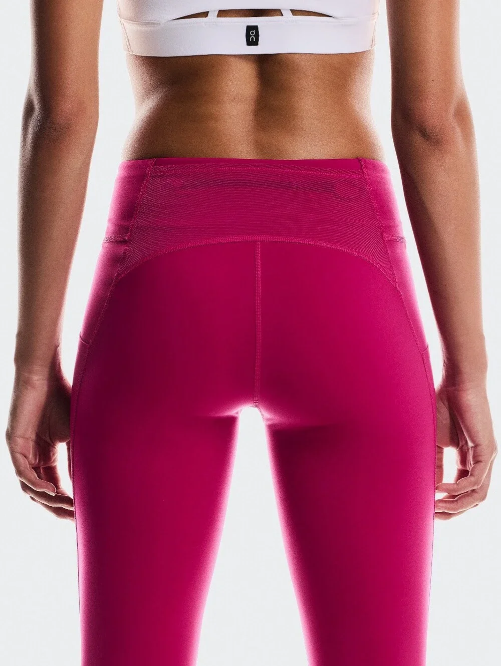 On Performance Tights 7/8 Leggings Pink High Rise Pocket Running Yoga Medium - Picture 3 of 14